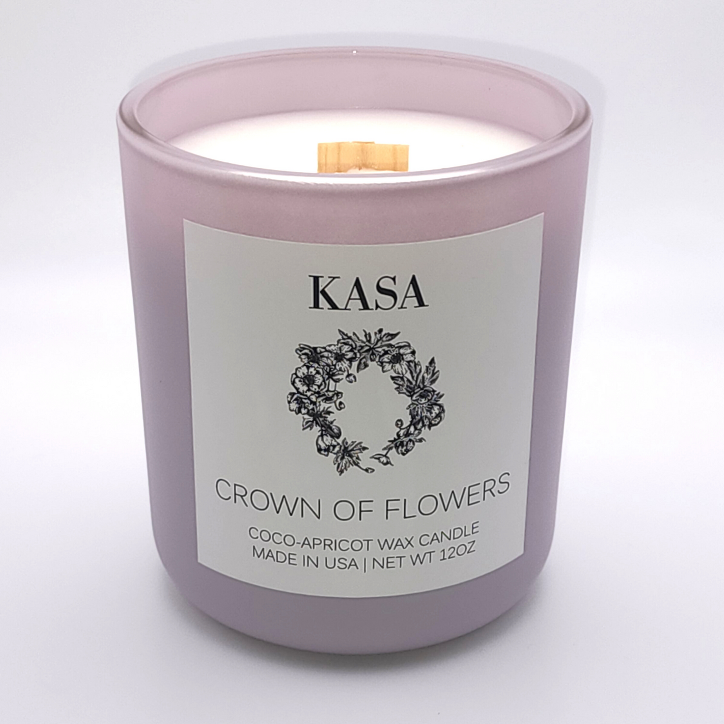 Crown of Flowers Candle - Glass